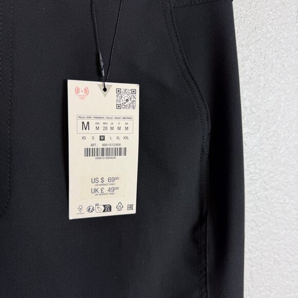 Zara NWT Wide Leg High Rise Black Trouser Pants M - Office, Casual, Versatile - Picture 2 of 12